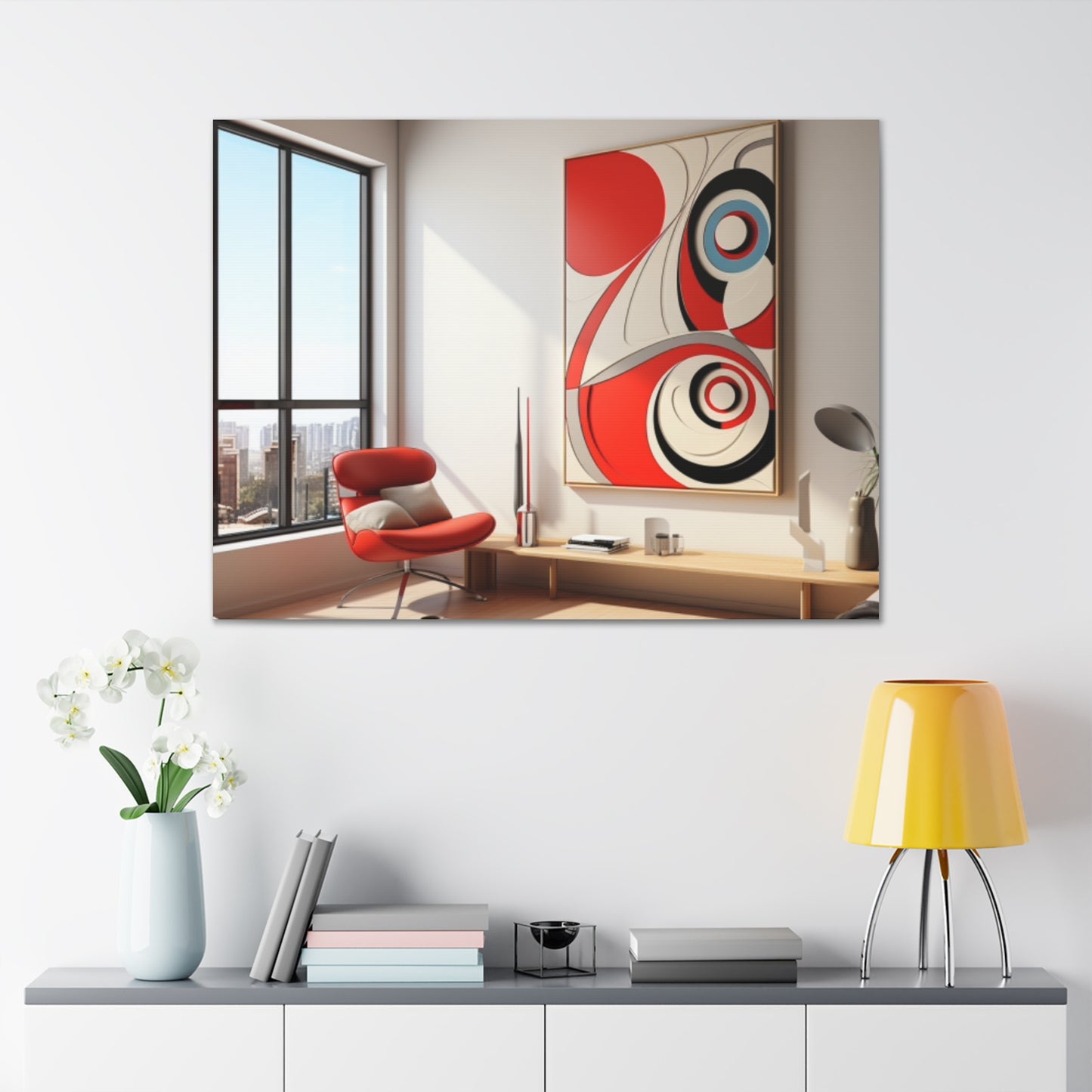 Crimson Elegance: A Symphony of Sophistication Canvas Print