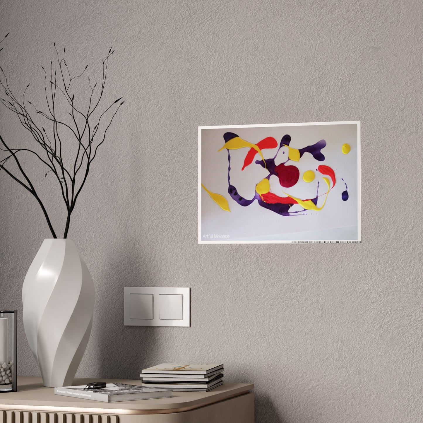 Gleaming Acrylic Abstract Poster: A Spectrum of Colorful Elegance