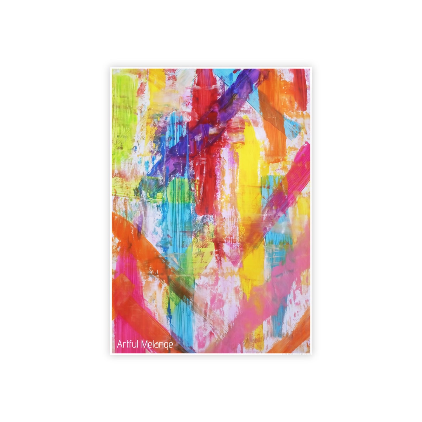 Gleaming Acrylic Abstract Poster: A Spectrum of Colorful Elegance