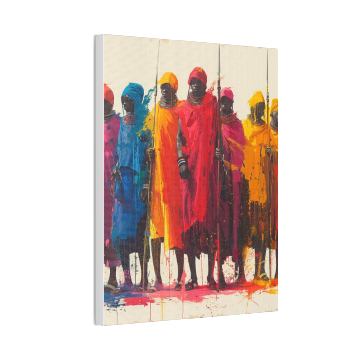 Masai Warriors Abstract Canvas Print