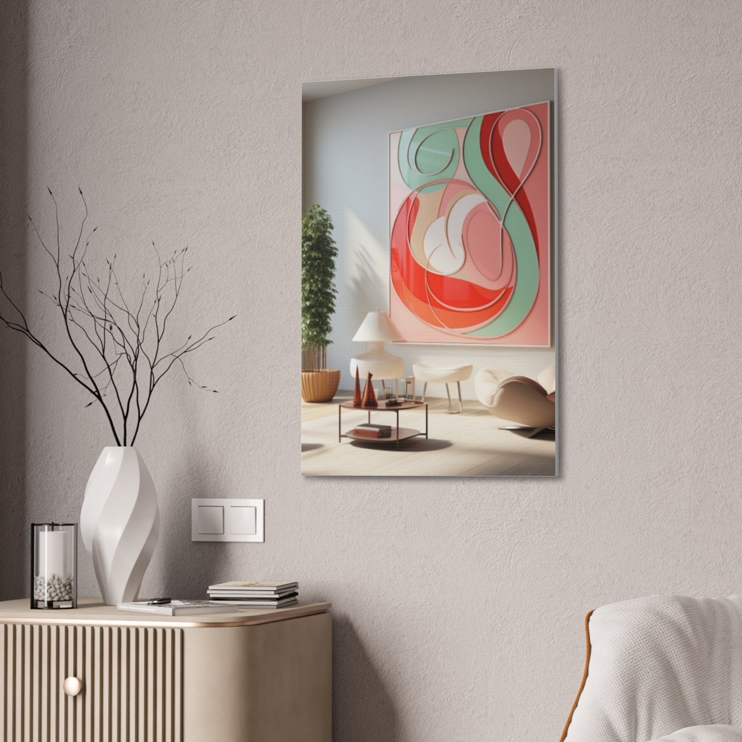 Timeless Elegance: Refined Pink Hues Canvas Print for Sophisticated Living Spaces