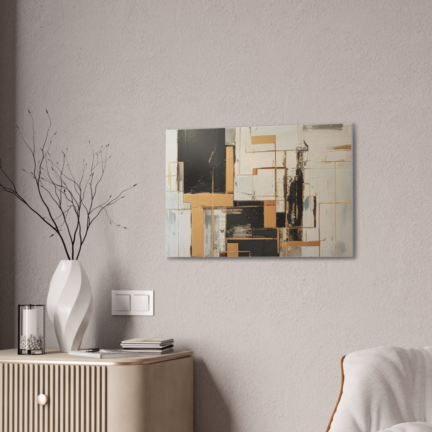 Gold and Black Elegance: A Symphony of Sophistication Canvas Print