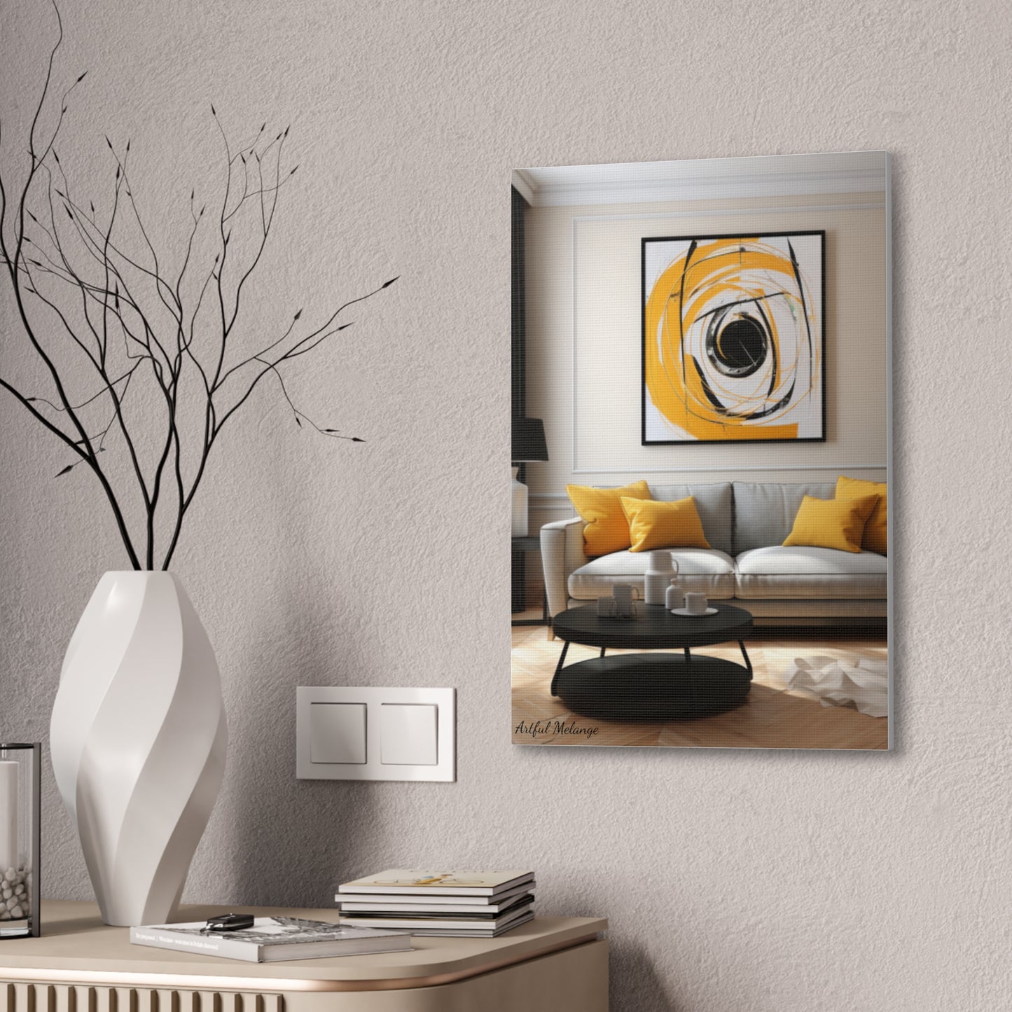 Timeless Elegance: Refined Yellow Hues Canvas Print for Sophisticated Living Spaces