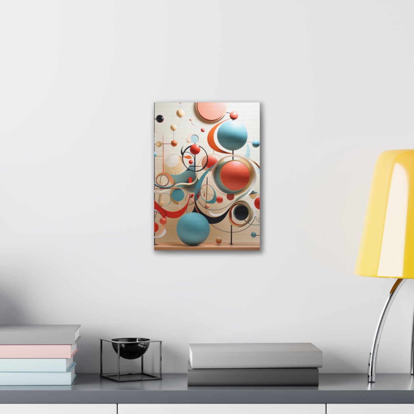 Harmony in Cyan and Peach- Graphic Print