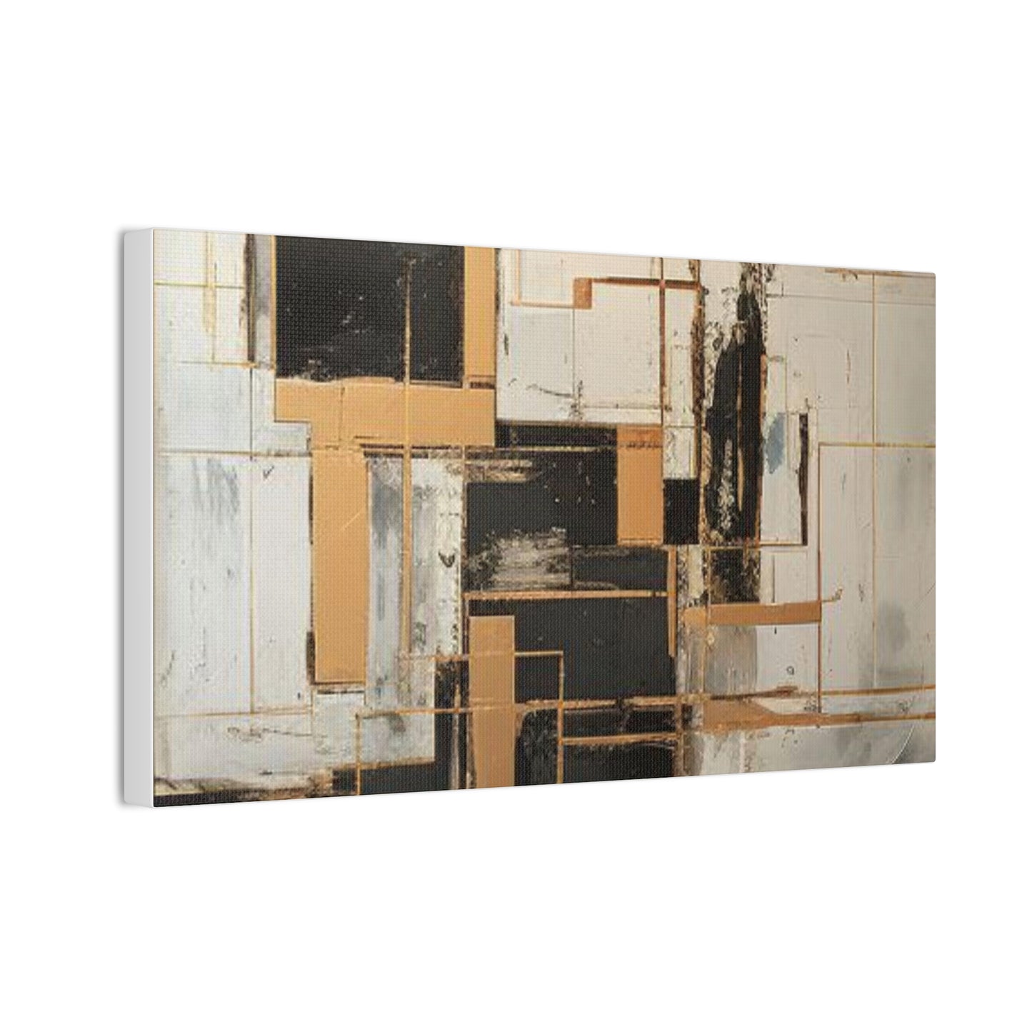 Gold and Black Elegance: A Symphony of Sophistication Canvas Print