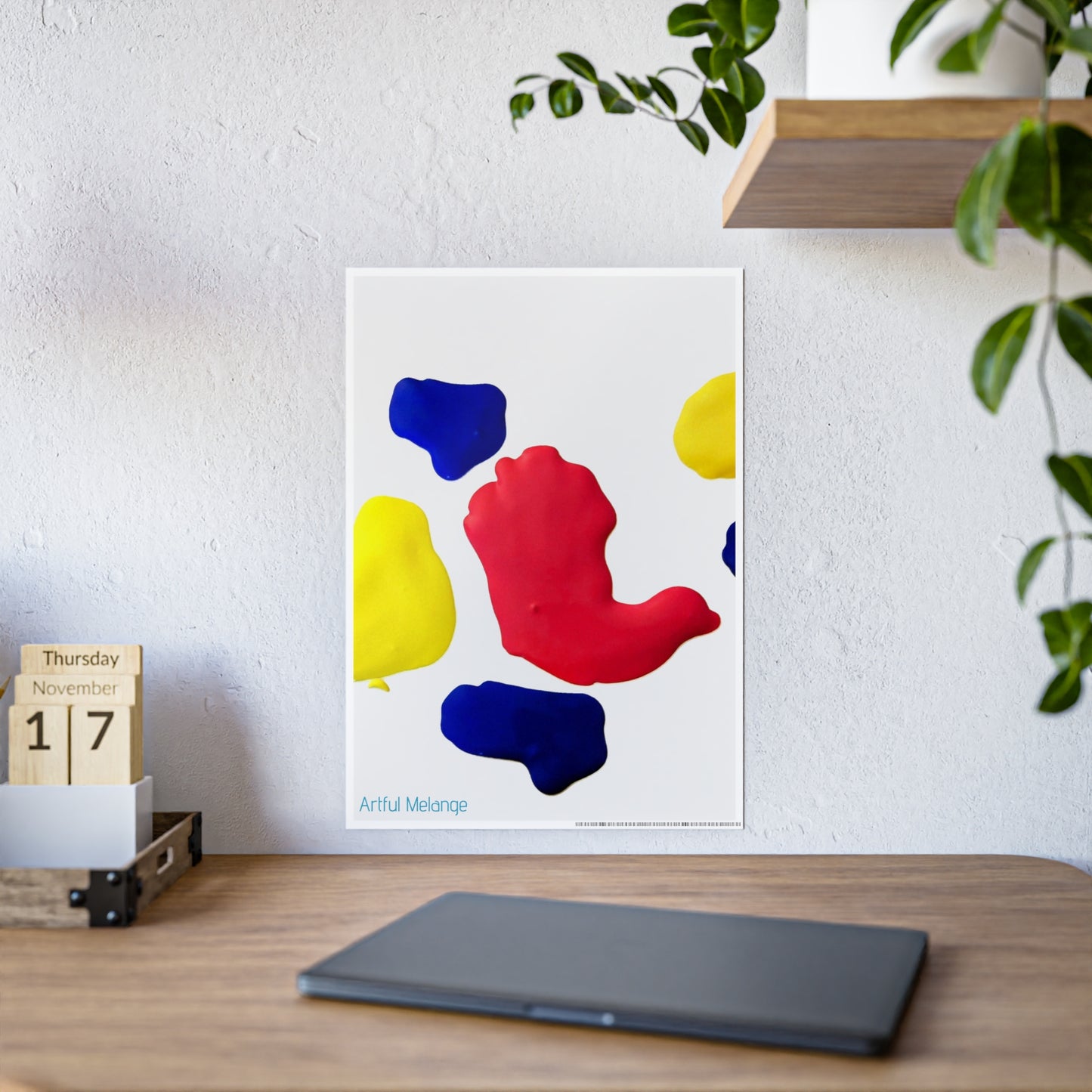 Gleaming Acrylic Abstract Poster: A Spectrum of Colorful Elegance