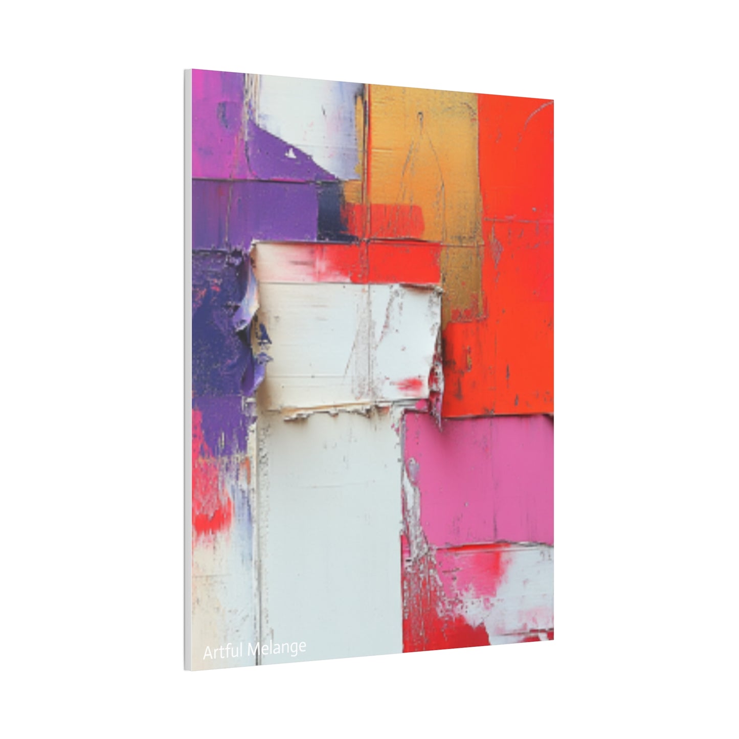 Acrylic Abstract Canvas Print - Homage to the Divine Nine/Red White Purple and Gold 1