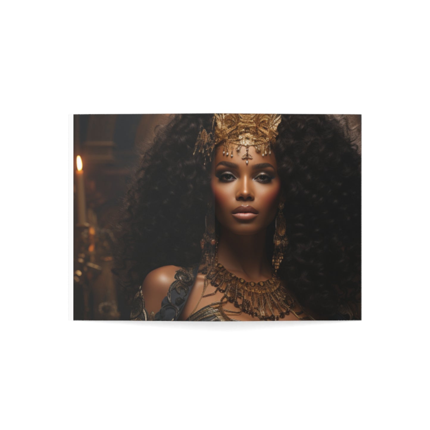 A Tapestry of Grace: Note Cards Showcasing Regal Black Women as African Royalty (1, 10, 30, and 50pcs)