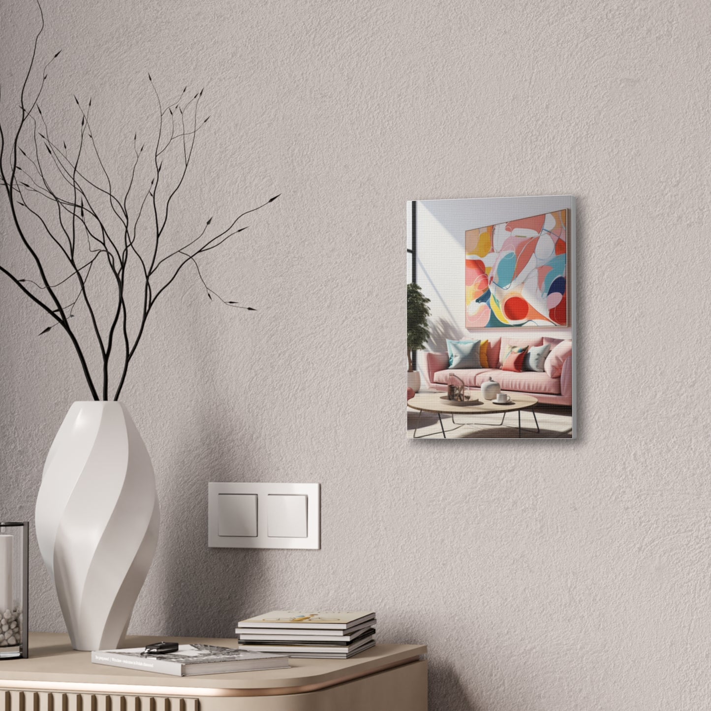 Timeless Elegance: Refined Pink Hues Canvas Print for Sophisticated Living Spaces