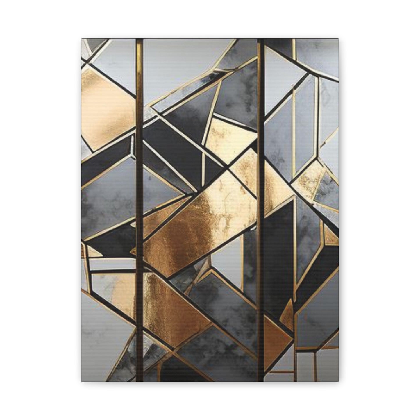 Gold and Black Elegance: A Symphony of Sophistication Canvas Print