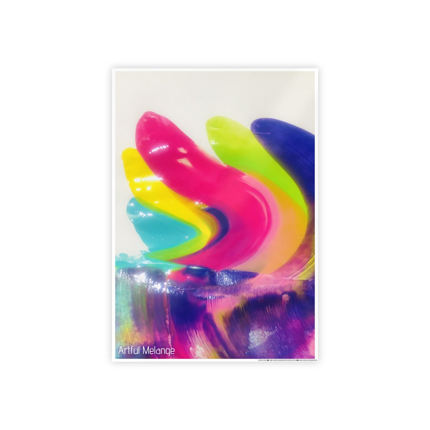 Gleaming Acrylic Abstract Poster: A Spectrum of Colorful Elegance