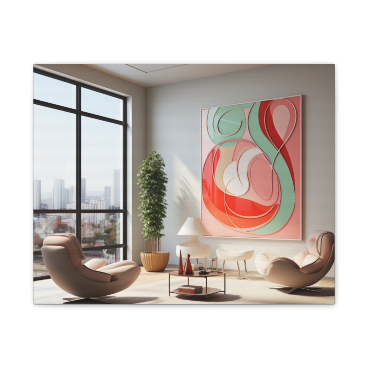 Timeless Elegance: Refined Pink Hues Canvas Print for Sophisticated Living Spaces