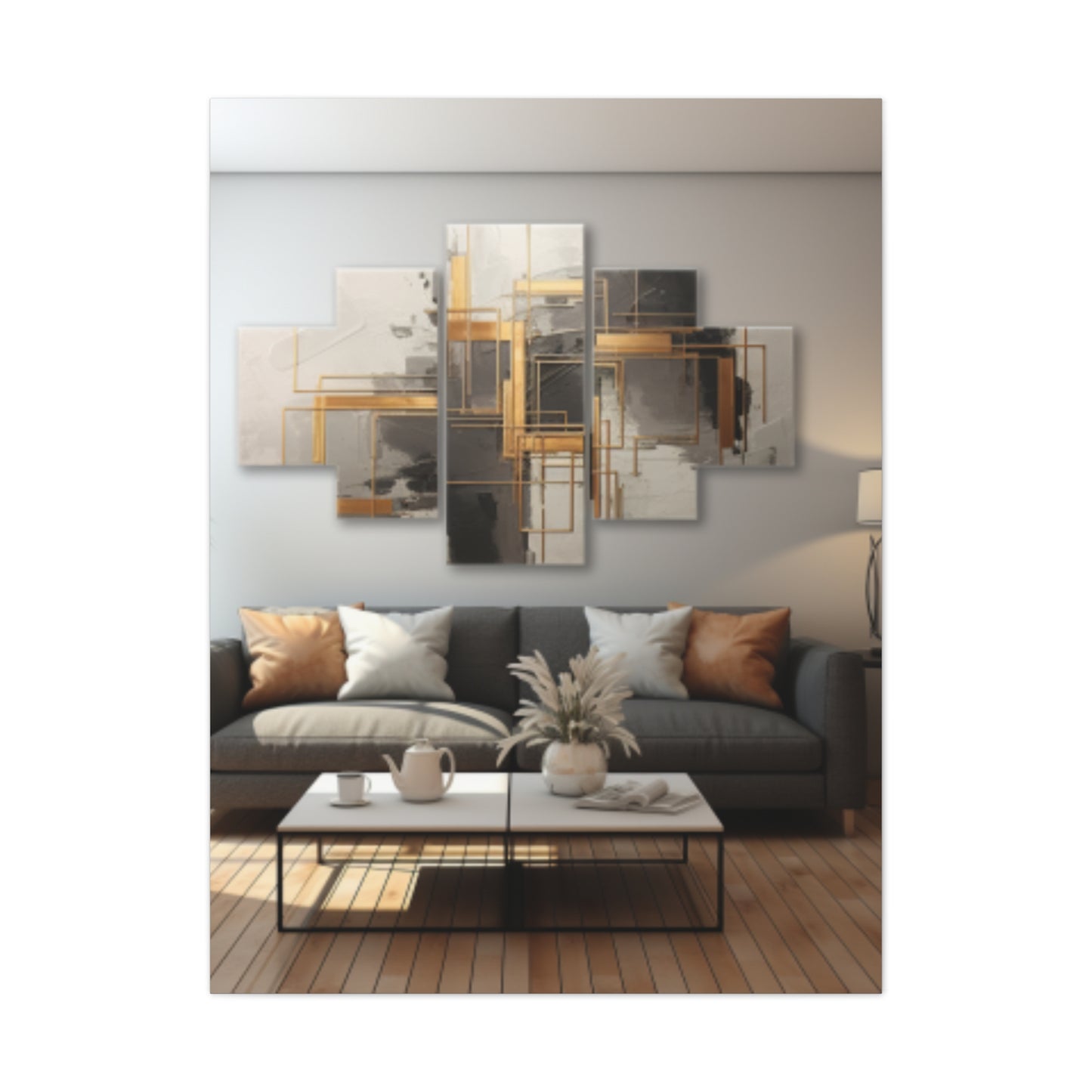 Gold and Black  Elegance: A Symphony of Sophistication Canvas Print