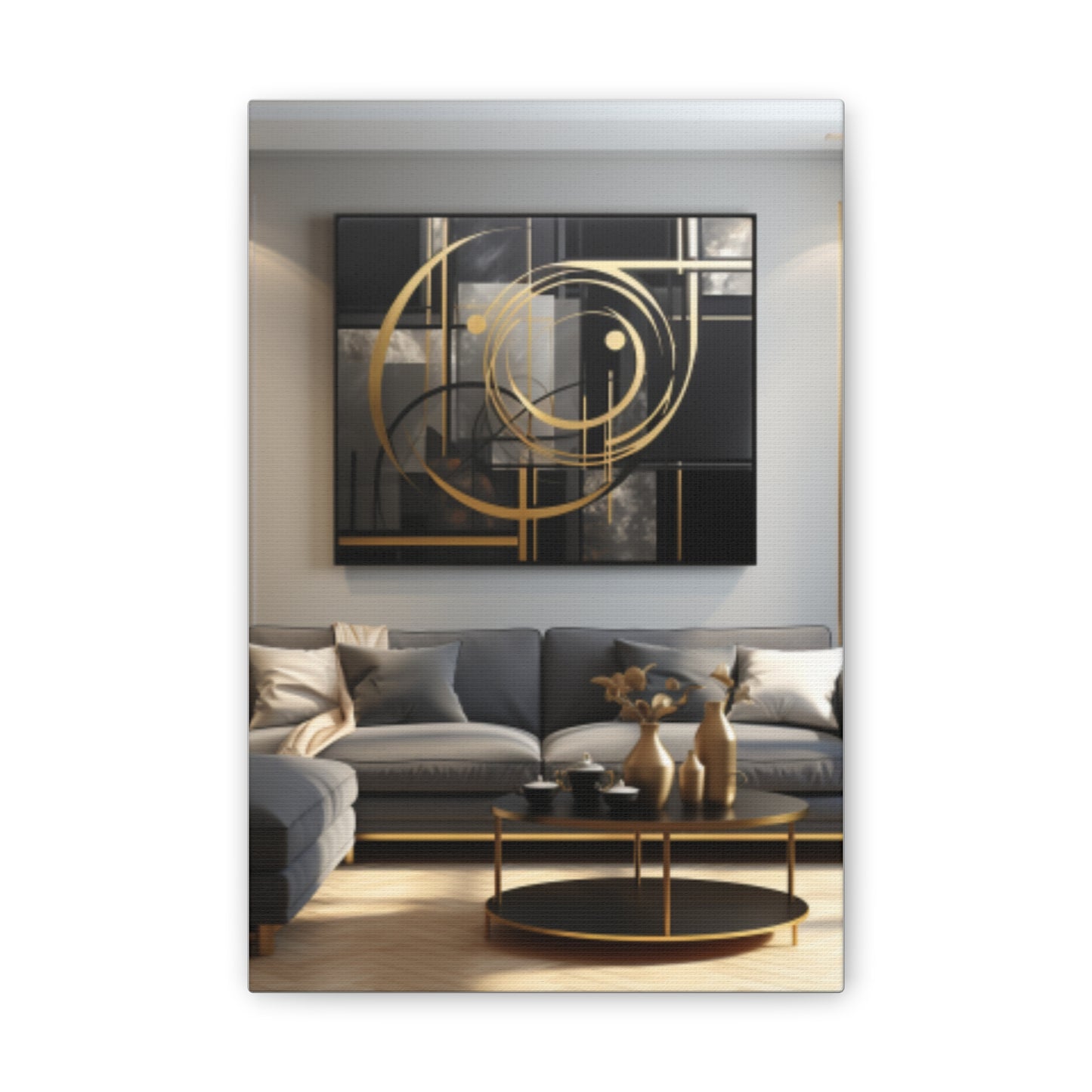 Gold and Black  Elegance: A Symphony of Sophistication Canvas Print