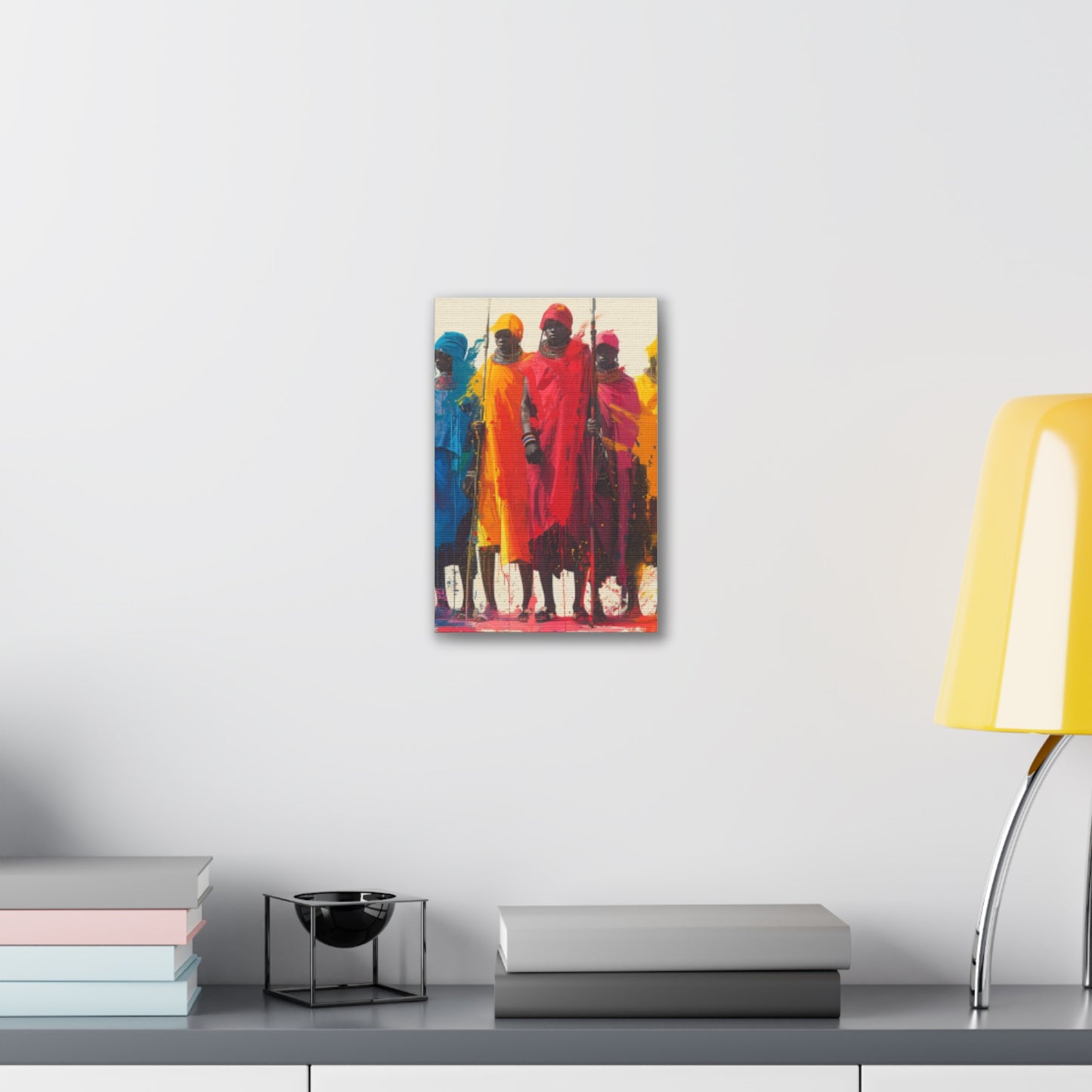 Masai Warriors Abstract Canvas Print