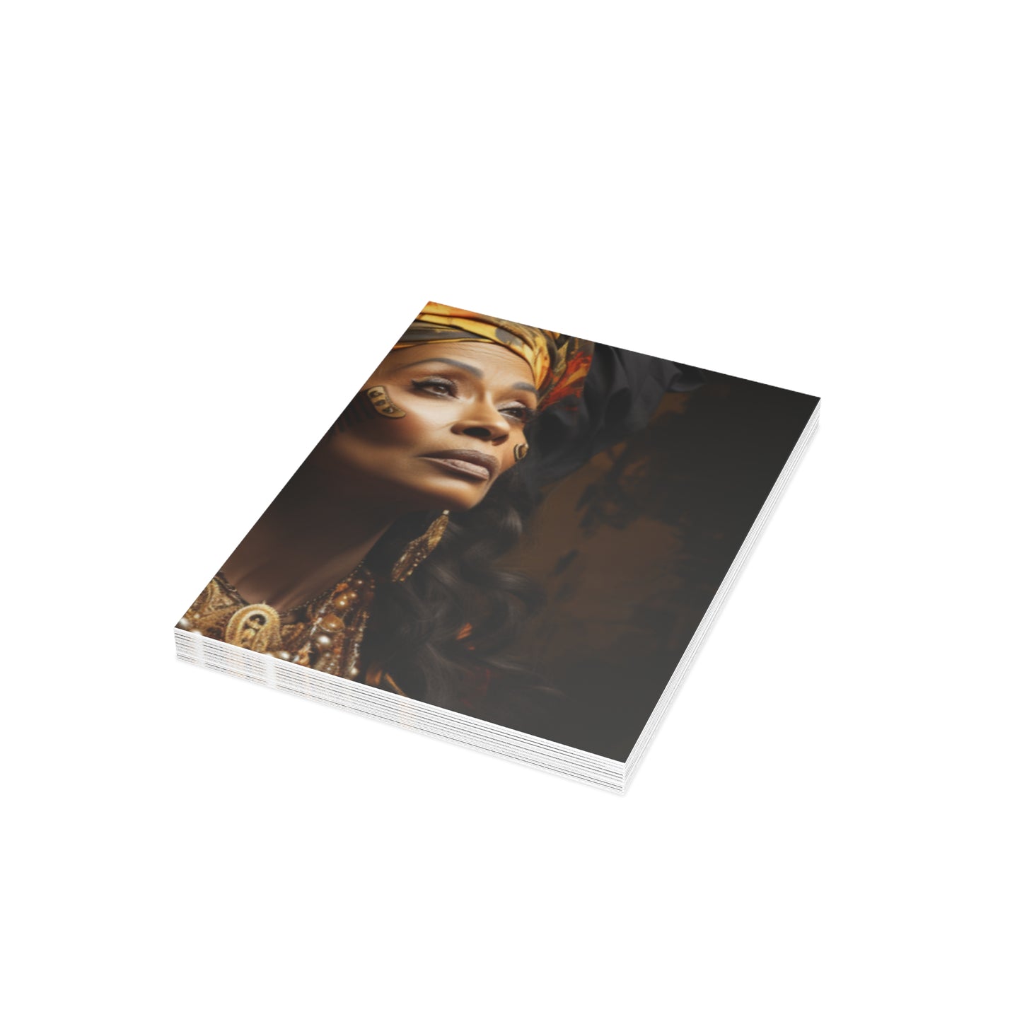 A Tapestry of Grace Note Cards: Showcasing Regal Black Women as African Royalty 1, 10, 30, and 50 pcs