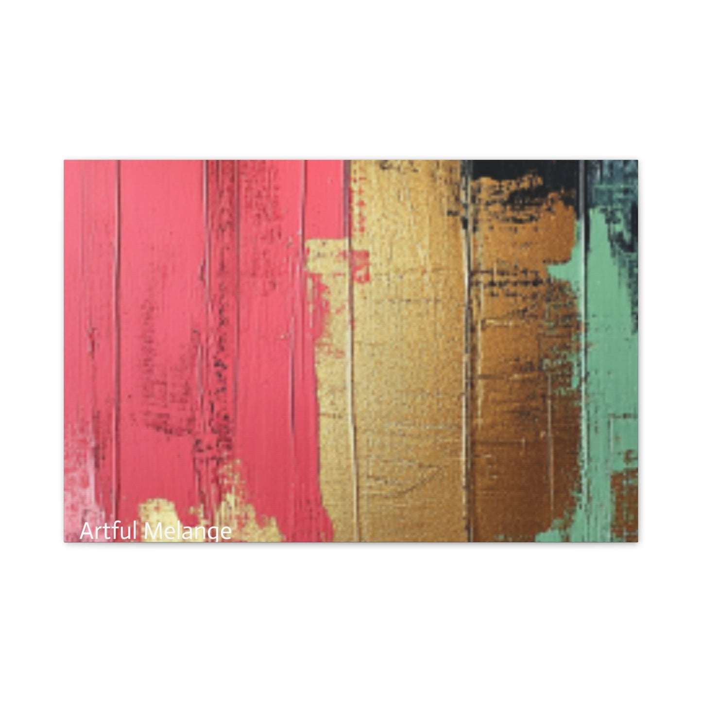 Acrylic Abstract Canvas Print - Homage to the Divine Nine/Pink Green Black and Gold 6