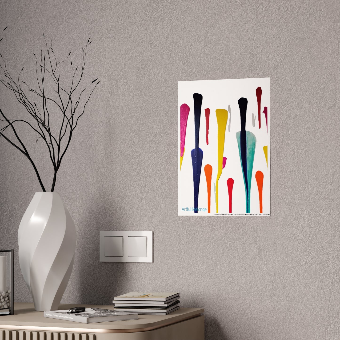 Gleaming Acrylic Abstract Poster: A Spectrum of Colorful Elegance