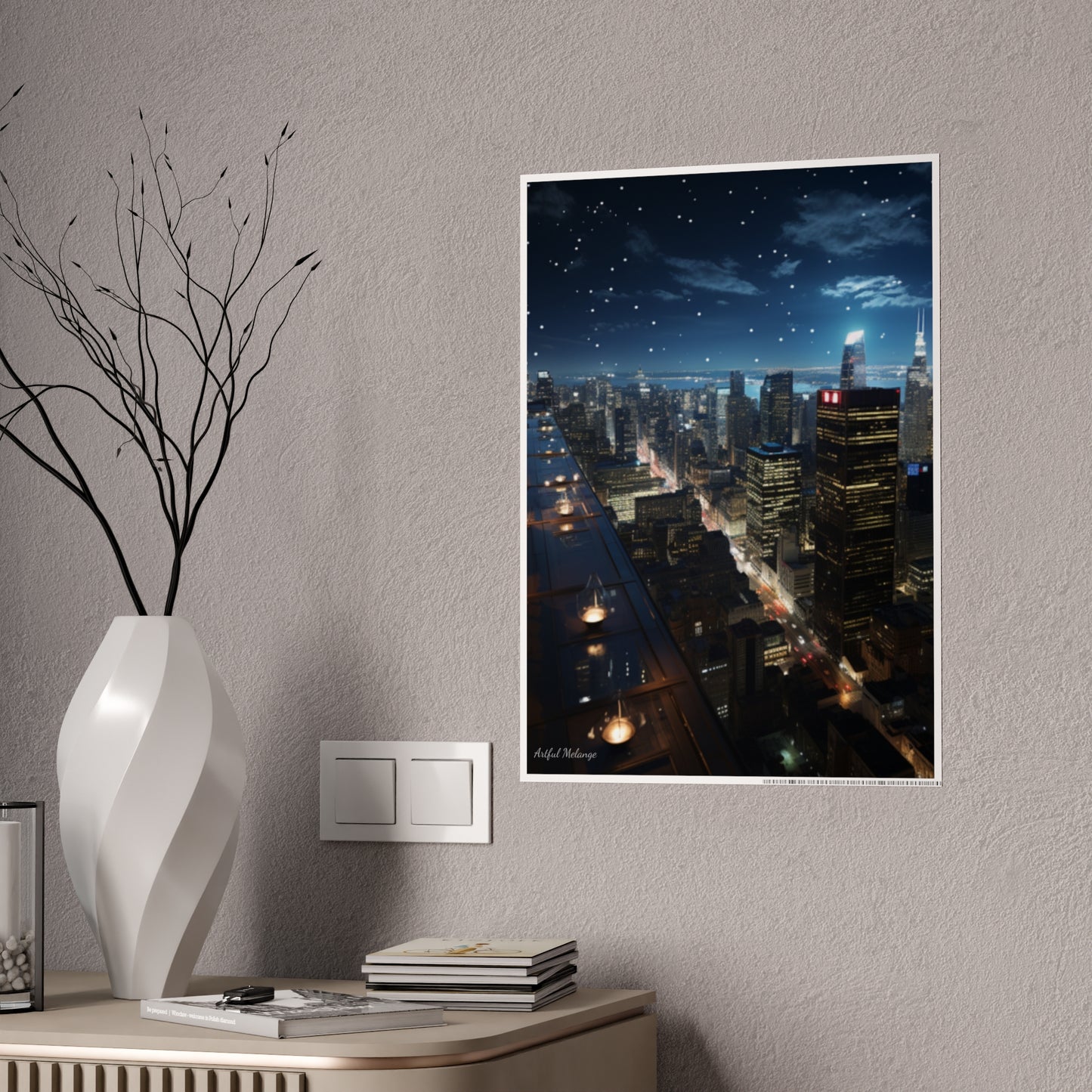 Skyline Vista: Hyper-Realistic 3D Cityscape Posters