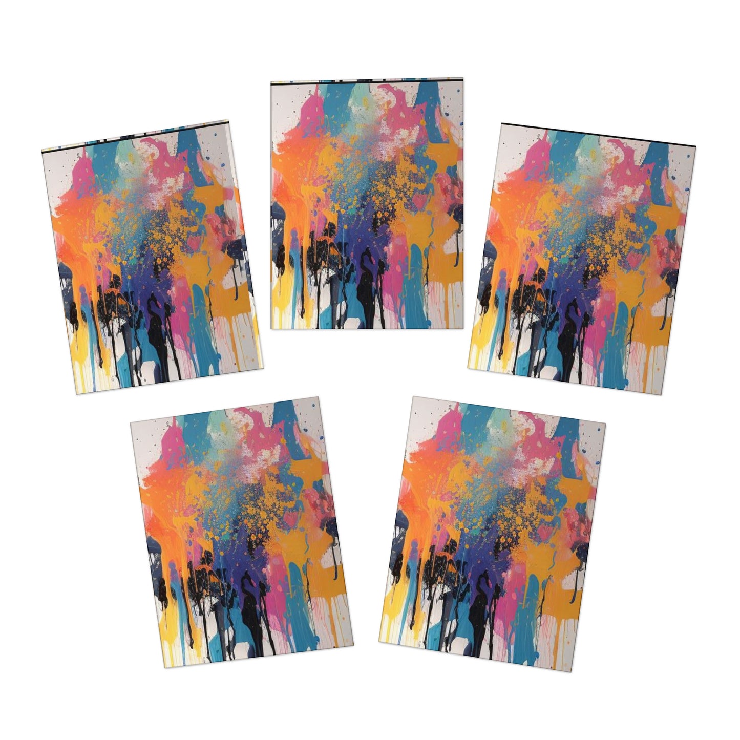 Elegance in Ink:  Abstract Art Note Card Set(5-Pack)