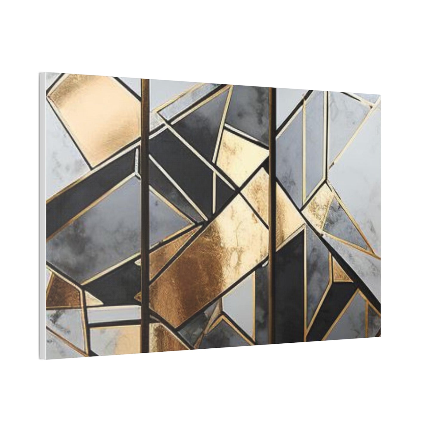 Gold and Black Elegance: A Symphony of Sophistication Canvas Print