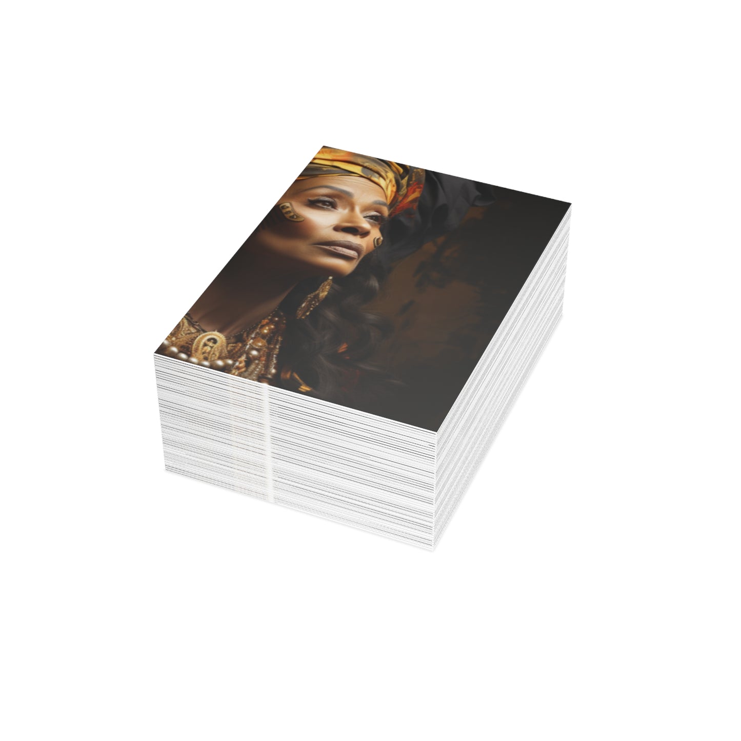 A Tapestry of Grace Note Cards: Showcasing Regal Black Women as African Royalty 1, 10, 30, and 50 pcs