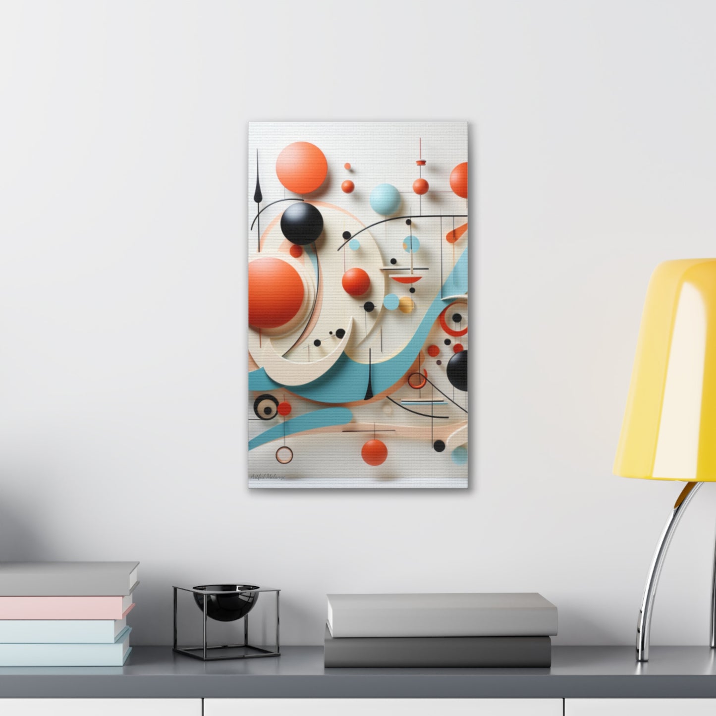 Harmony in Cyan and Peach- Graphic Print