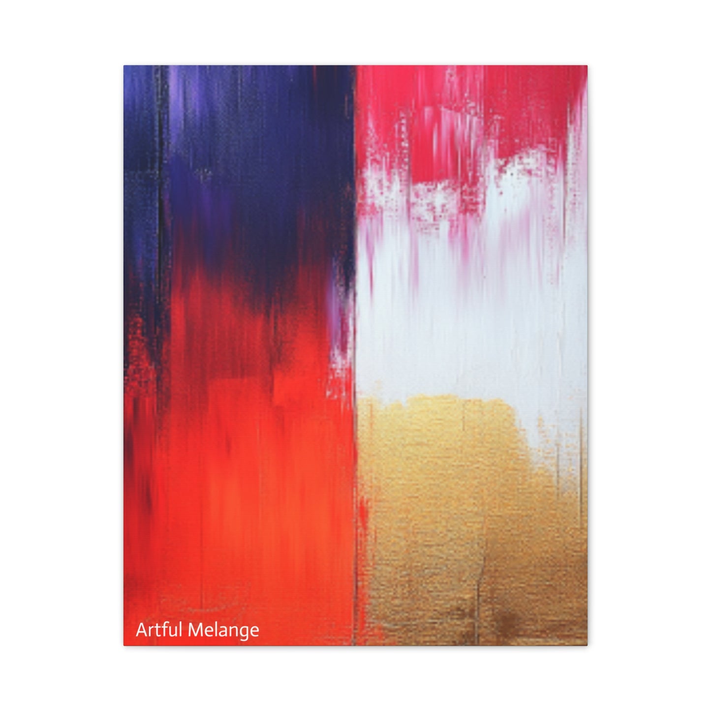 Acrylic Abstract Canvas Print - Homage to the Divine Nine/Red White Purple and Gold 2