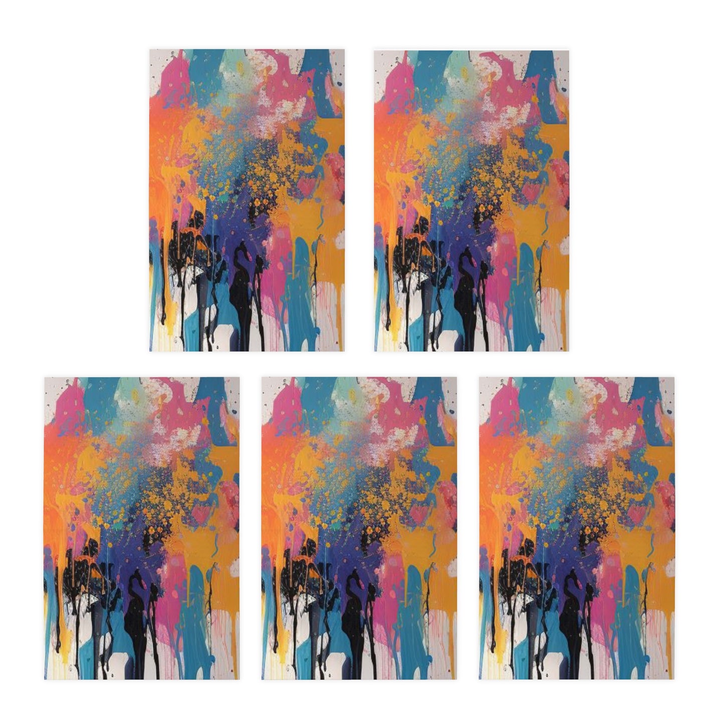 Elegance in Ink:  Abstract Art Note Card Set(5-Pack)