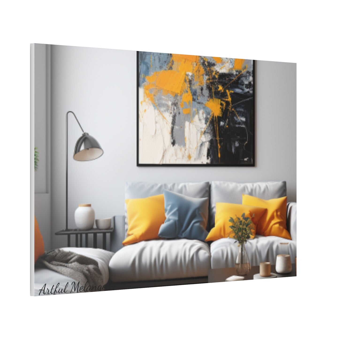 Timeless Elegance: Refined Yellow Hues Canvas Print for Sophisticated Living Spaces