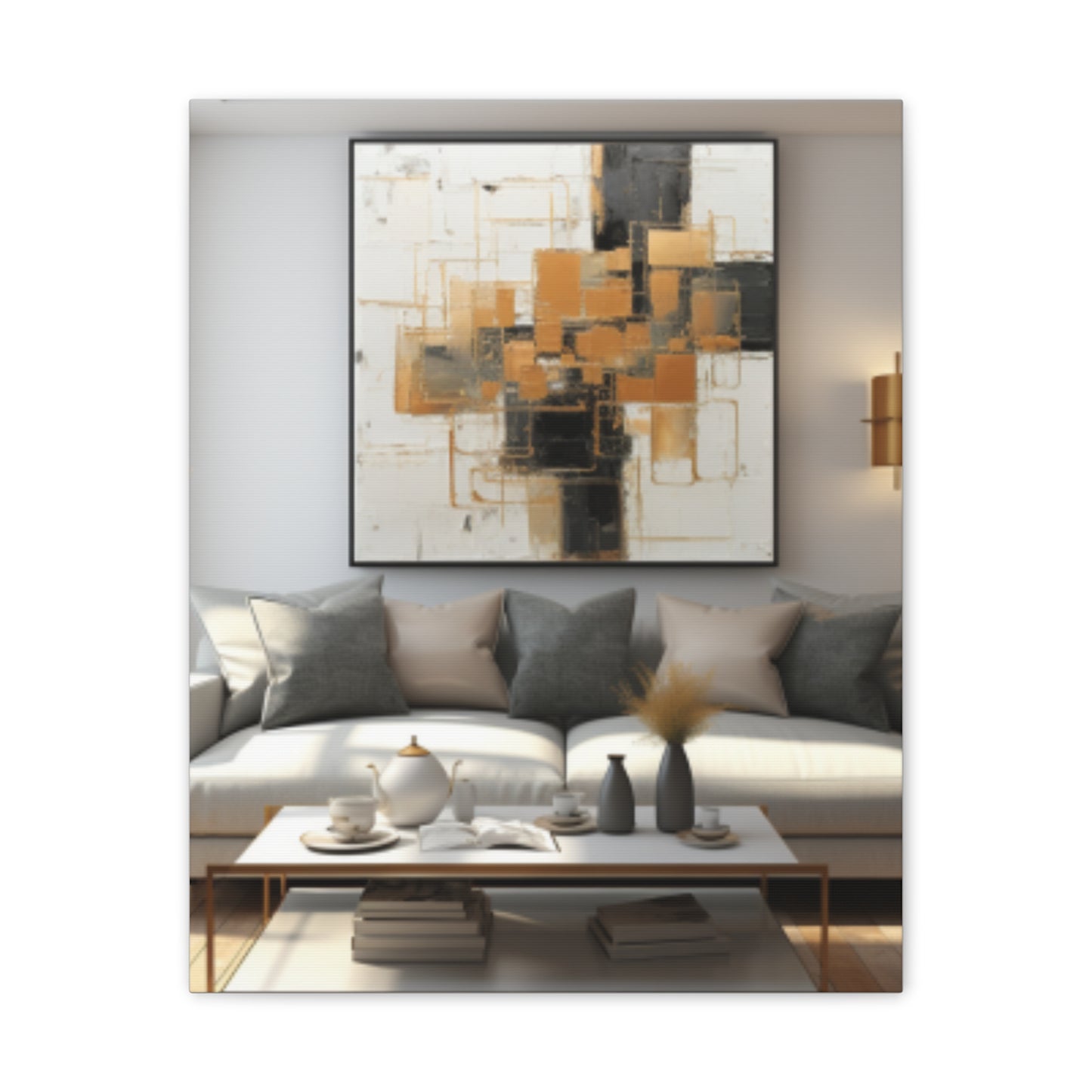 Gold and Black Elegance: A Symphony of Sophistication Canvas Print