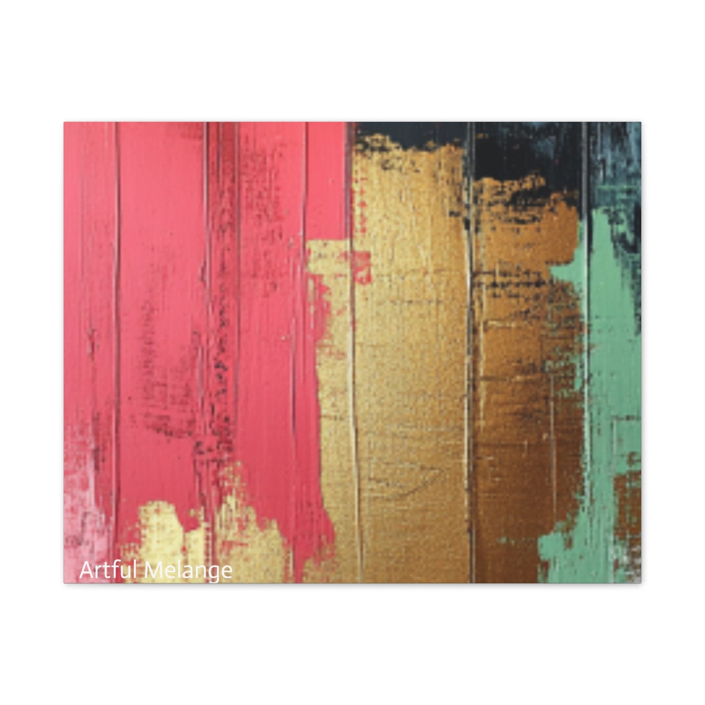 Acrylic Abstract Canvas Print - Homage to the Divine Nine/Pink Green Black and Gold 6