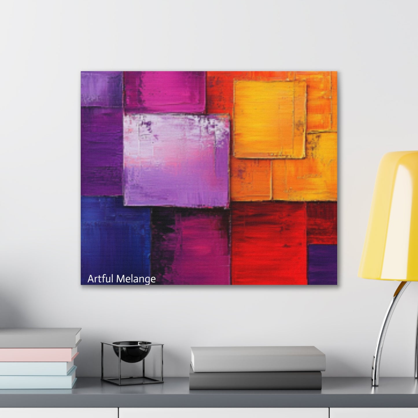 Acrylic Abstract Canvas Print - Homage to the Divine Nine/Red White Purple and Gold 8