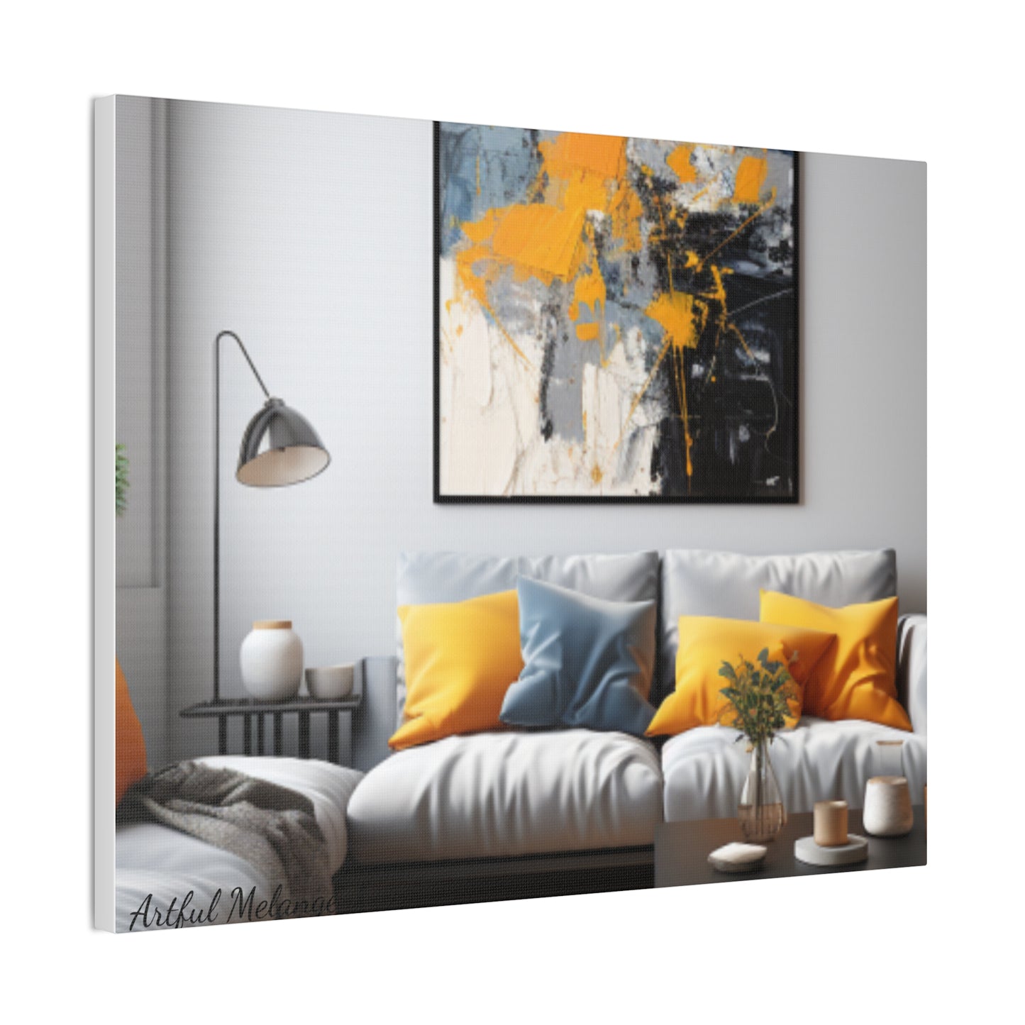 Timeless Elegance: Refined Yellow Hues Canvas Print for Sophisticated Living Spaces