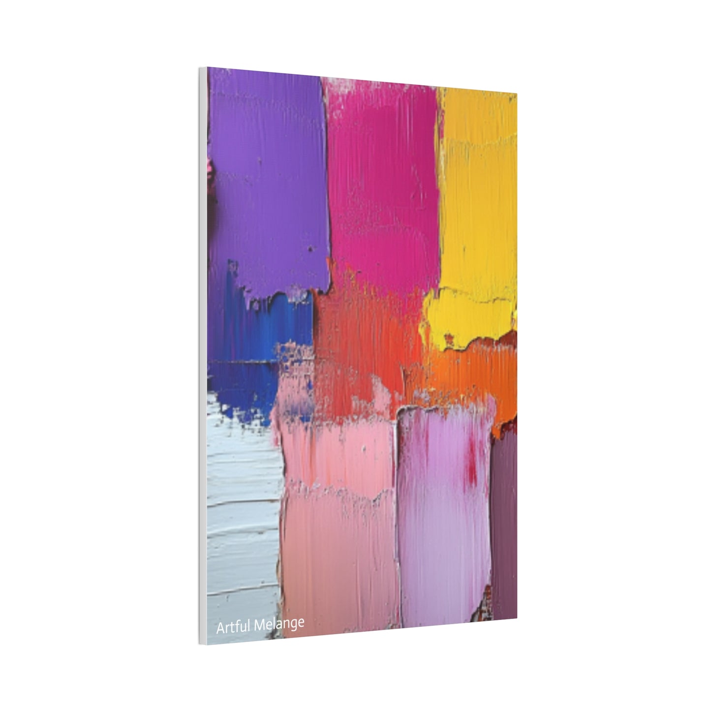 Acrylic Abstract Canvas Print - Homage to the Divine Nine/Gold Purple Pink and Green 4