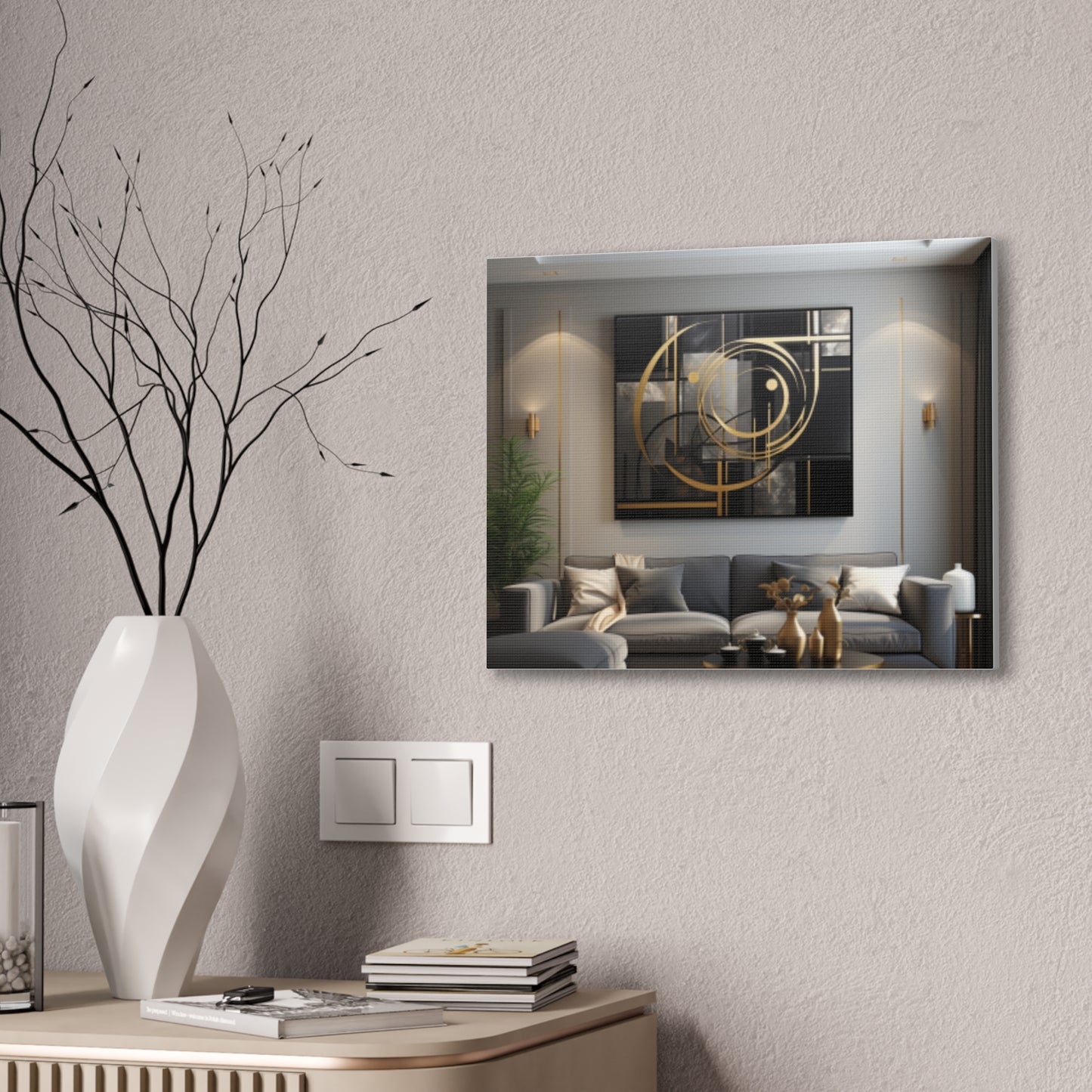 Gold and Black  Elegance: A Symphony of Sophistication Canvas Print