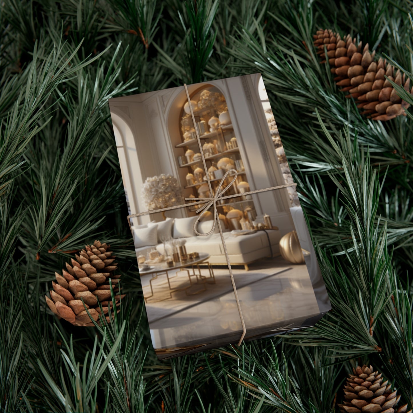 Elegant Gold and White Holiday Wrapping Paper Collection – Elevate Your Gifts with Sophisticated Style