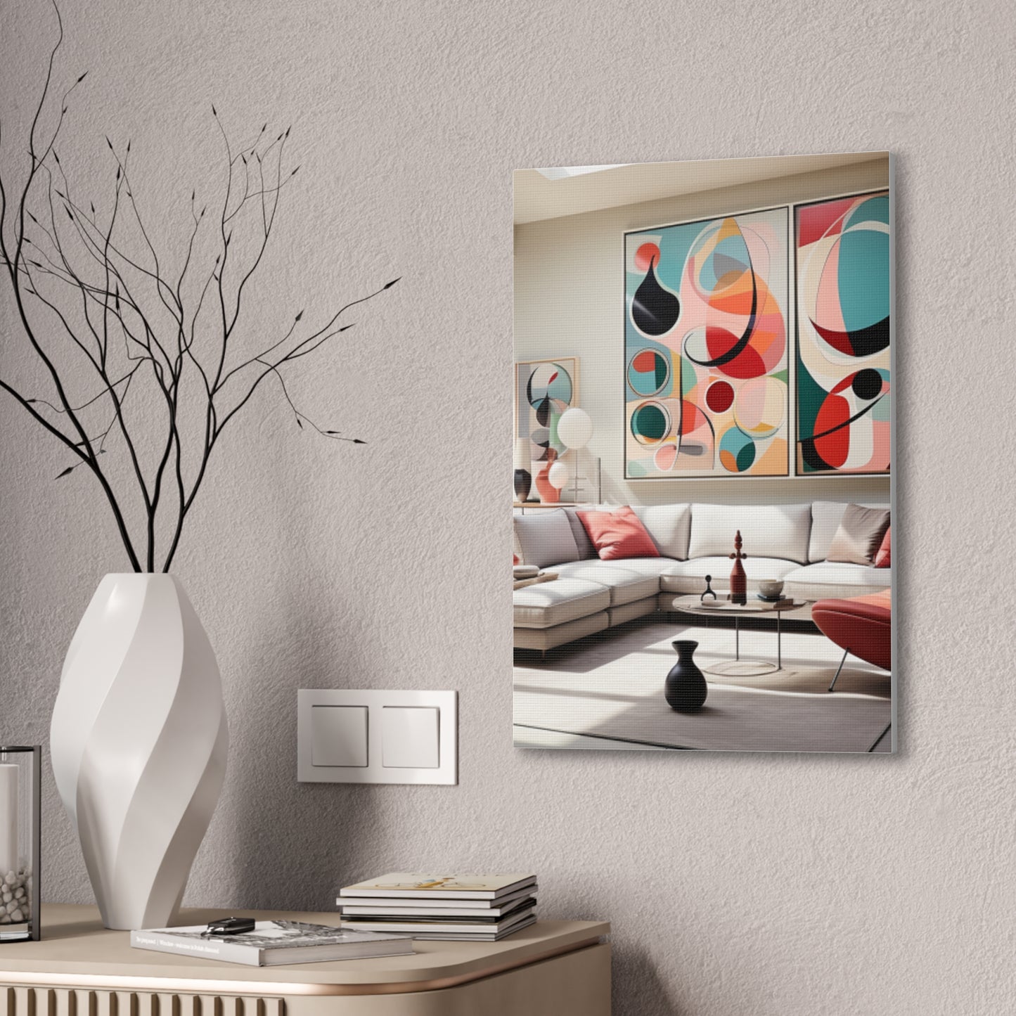 Timeless Elegance: Refined Pink Hues Canvas Print for Sophisticated Living Spaces