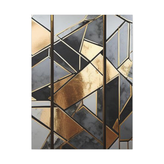 Gold and Black Elegance: A Symphony of Sophistication Canvas Print