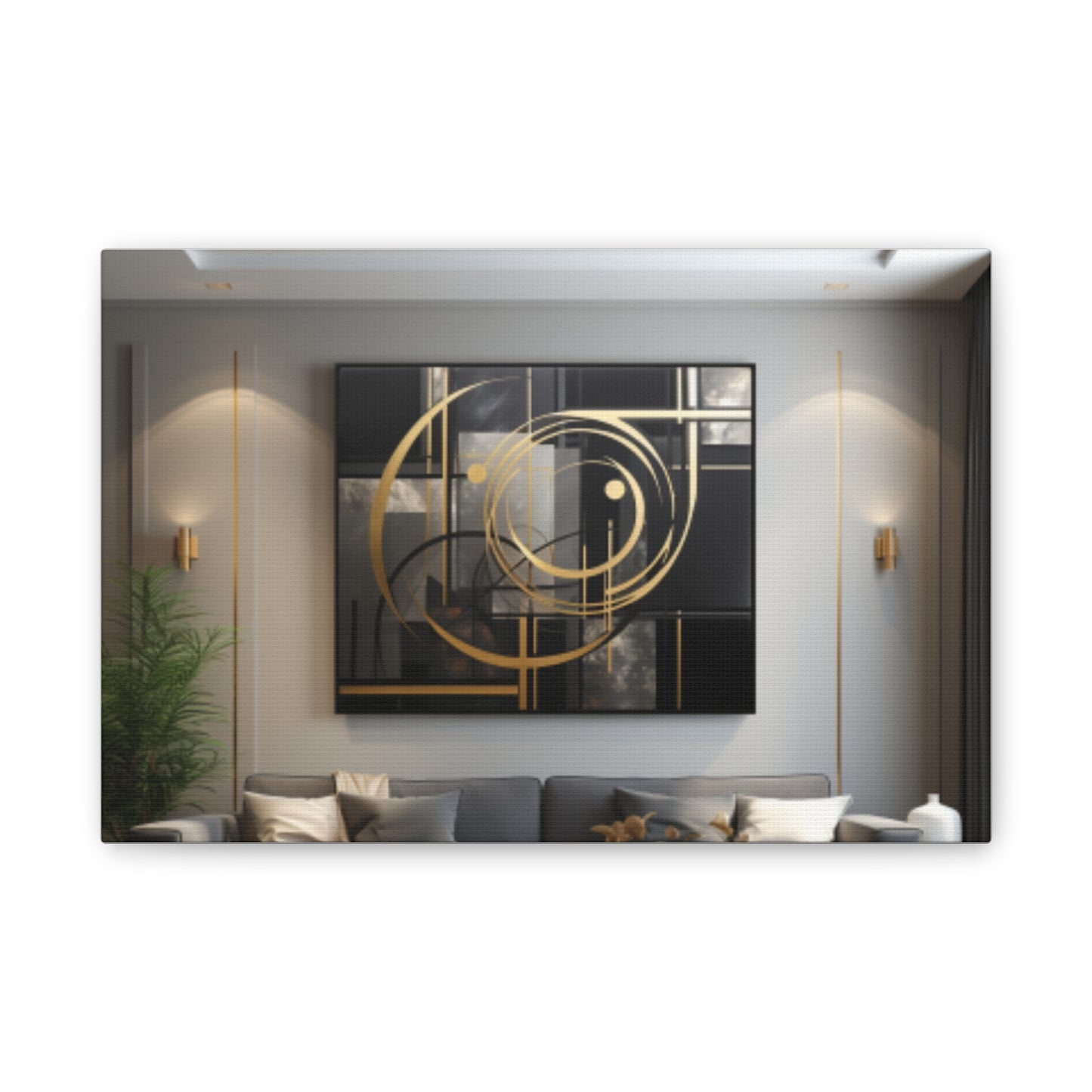 Gold and Black  Elegance: A Symphony of Sophistication Canvas Print