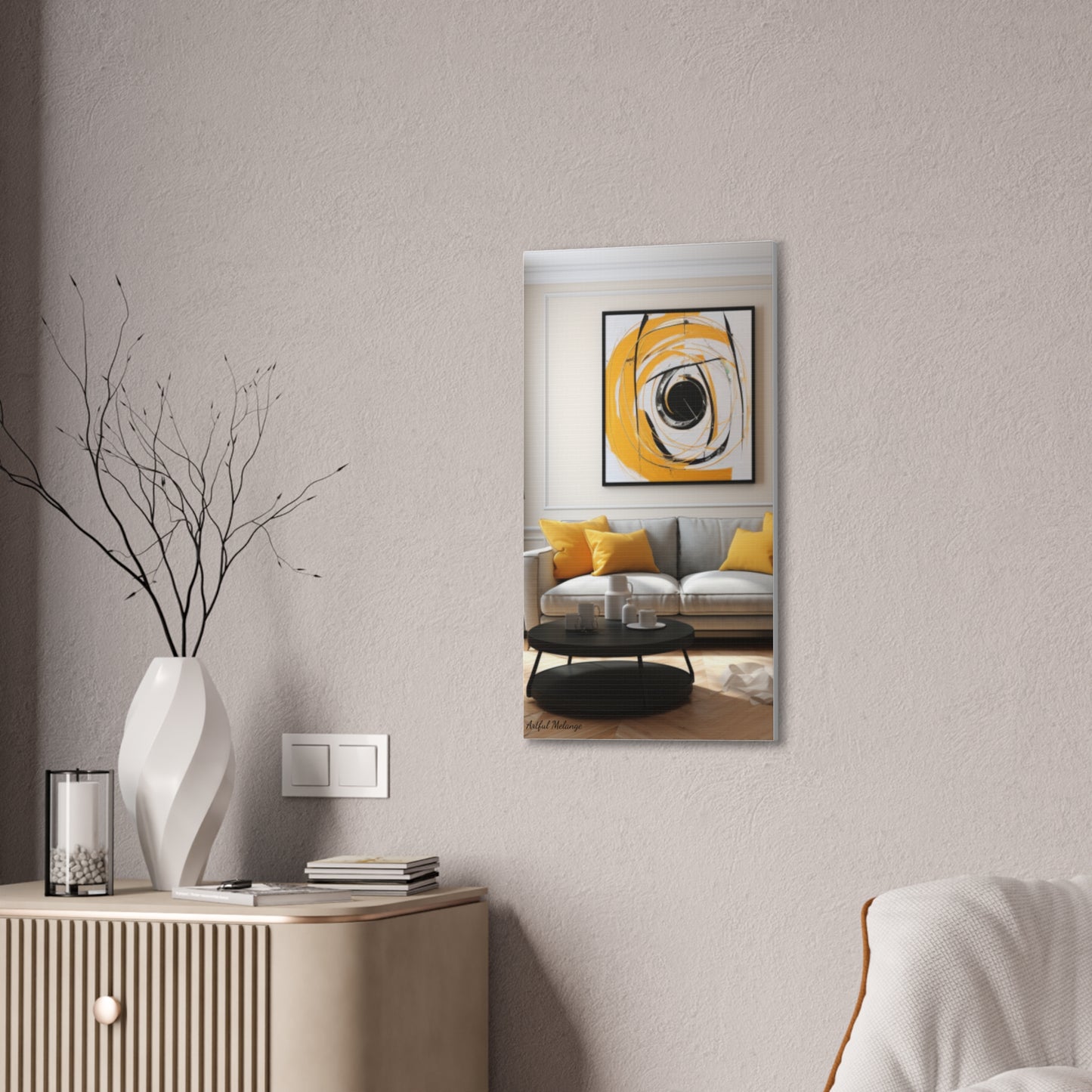 Timeless Elegance: Refined Yellow Hues Canvas Print for Sophisticated Living Spaces