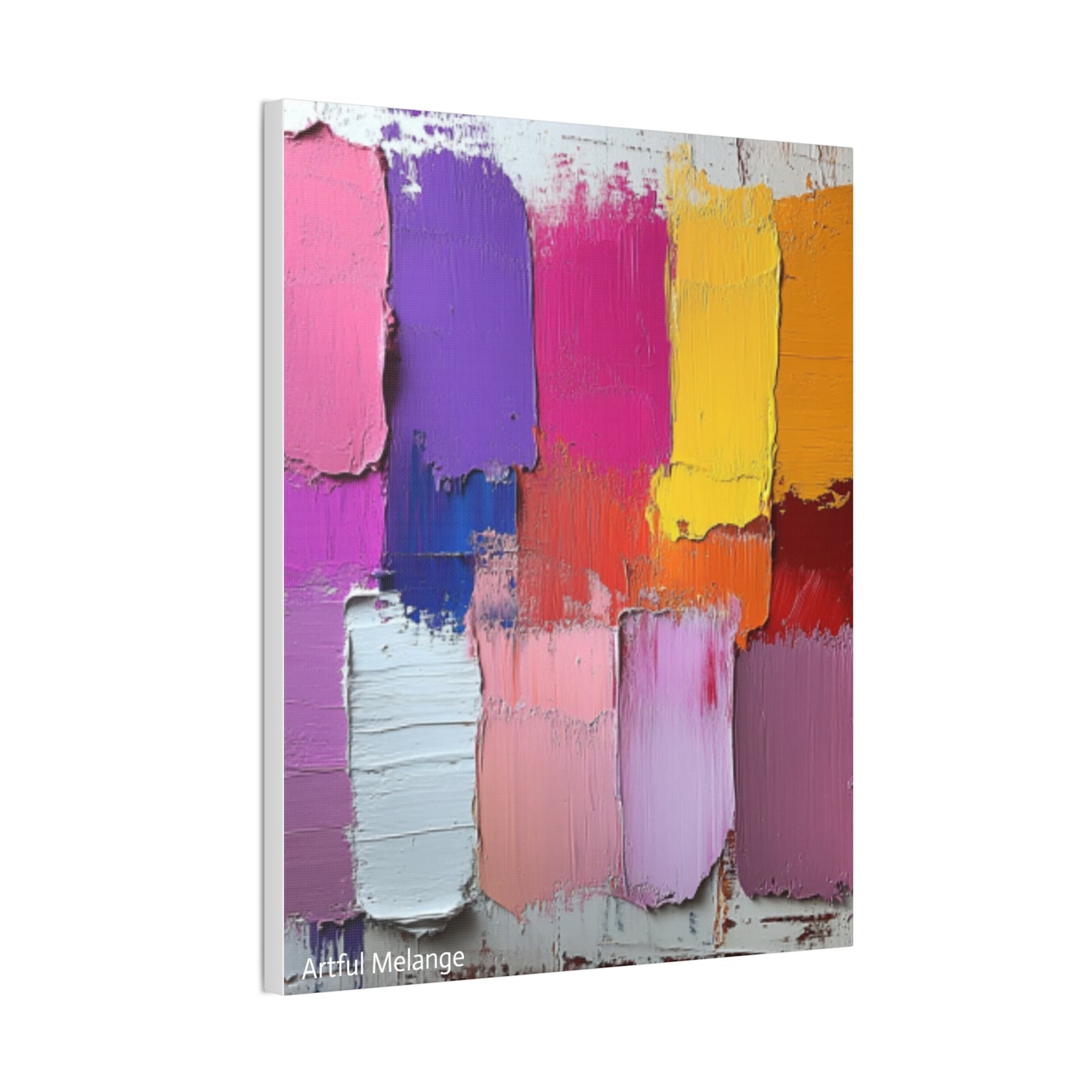 Acrylic Abstract Canvas Print - Homage to the Divine Nine/Gold Purple Pink and Green 4