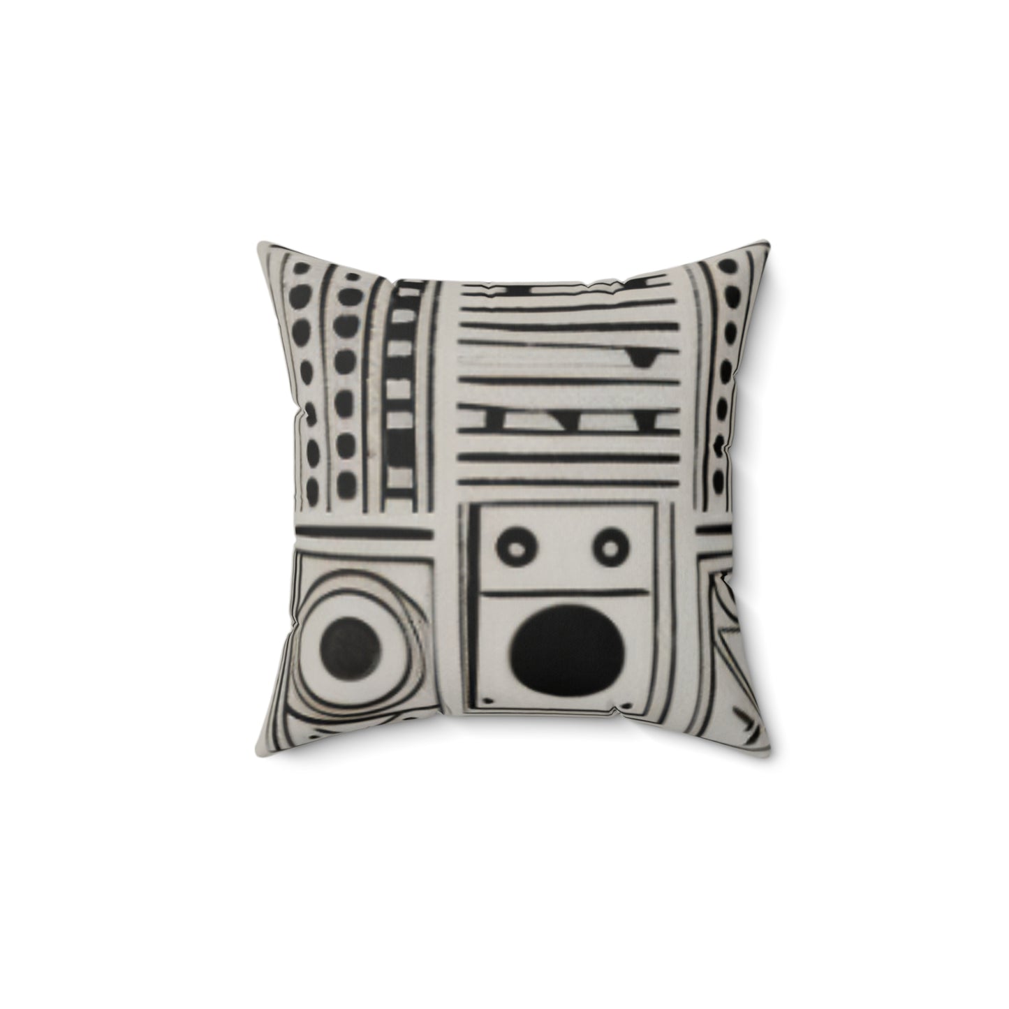 African Mud Cloth Design Square Pillow