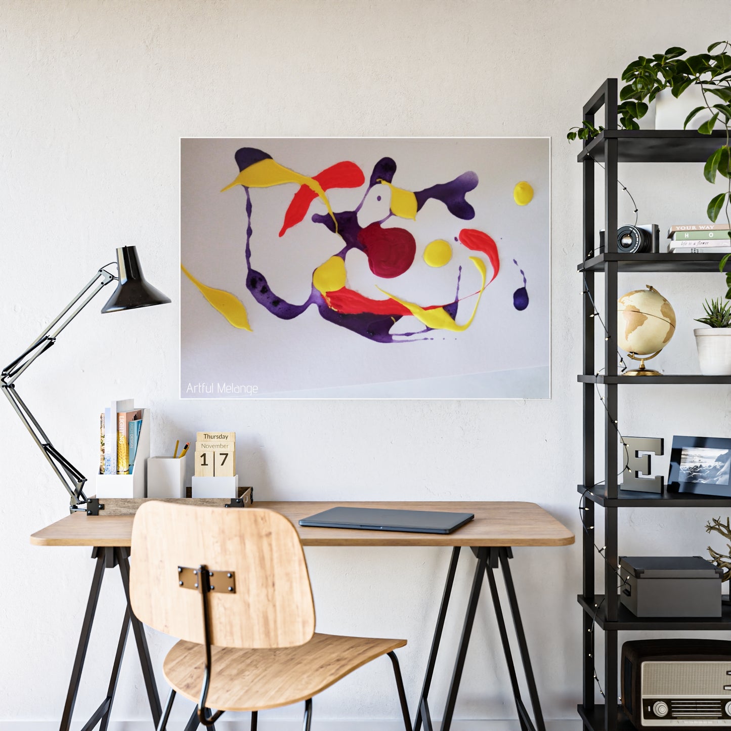 Gleaming Acrylic Abstract Poster: A Spectrum of Colorful Elegance