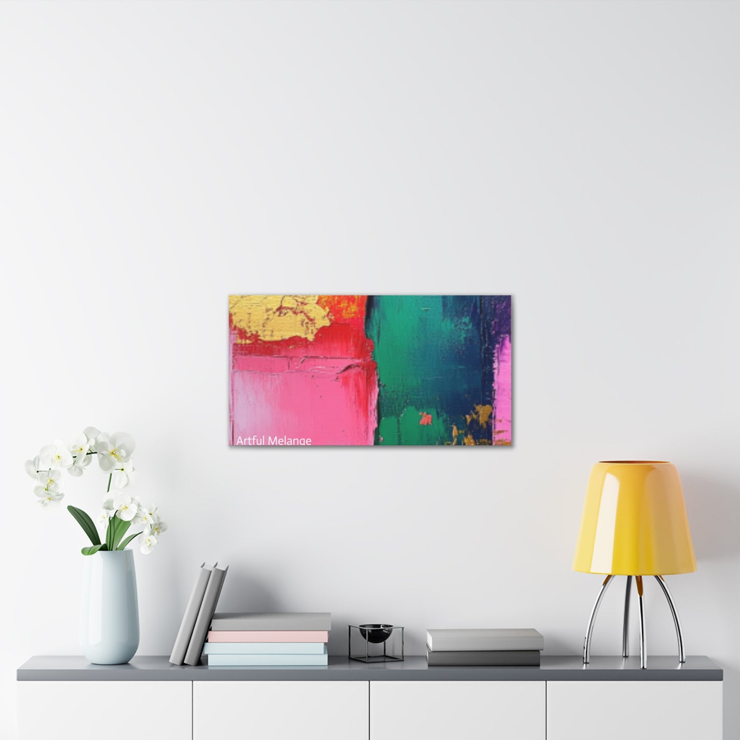 Acrylic Abstract Canvas Print - Homage to the Divine Nine/Pink Green Purple and Gold 1