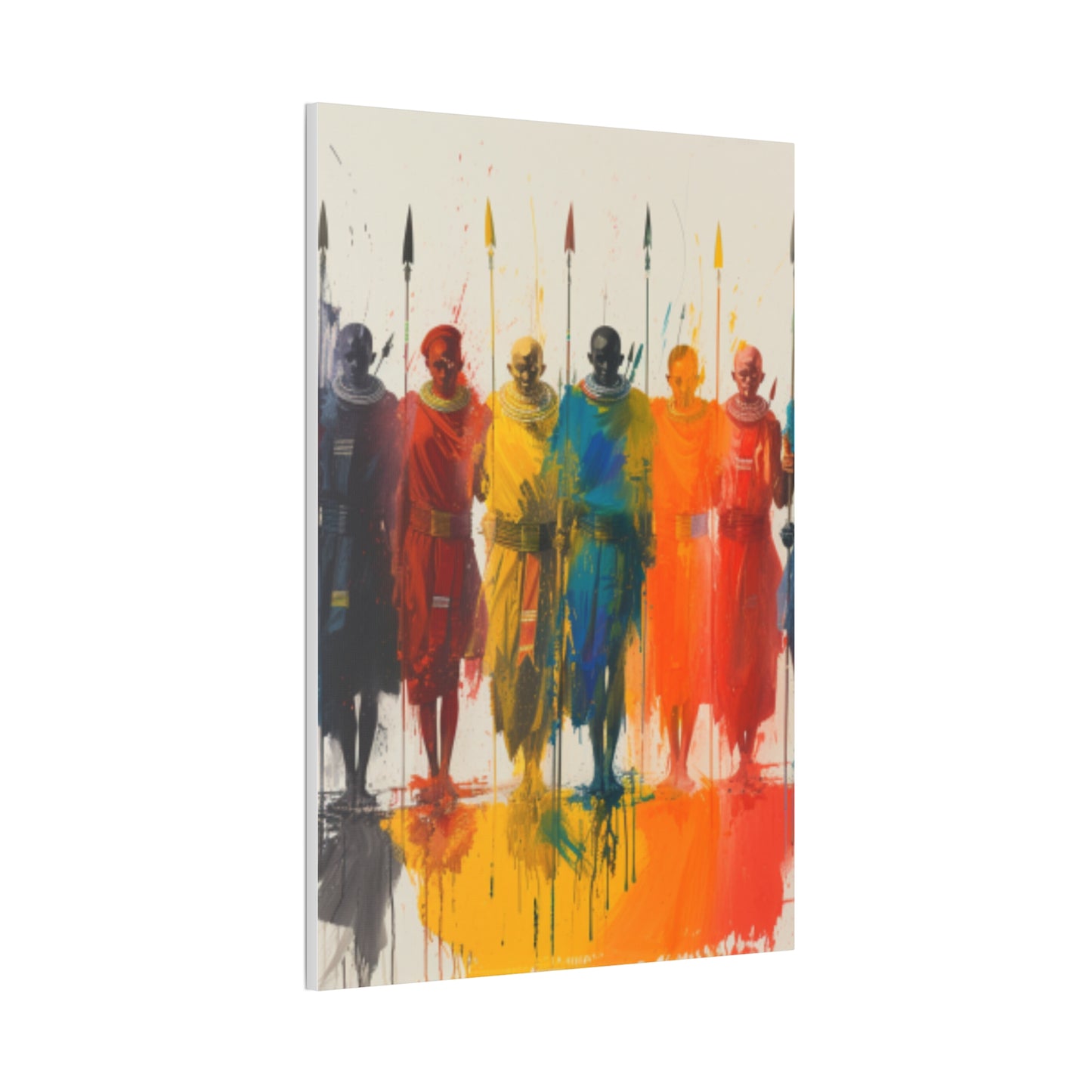 Masai Warriors Abstract Canvas Print