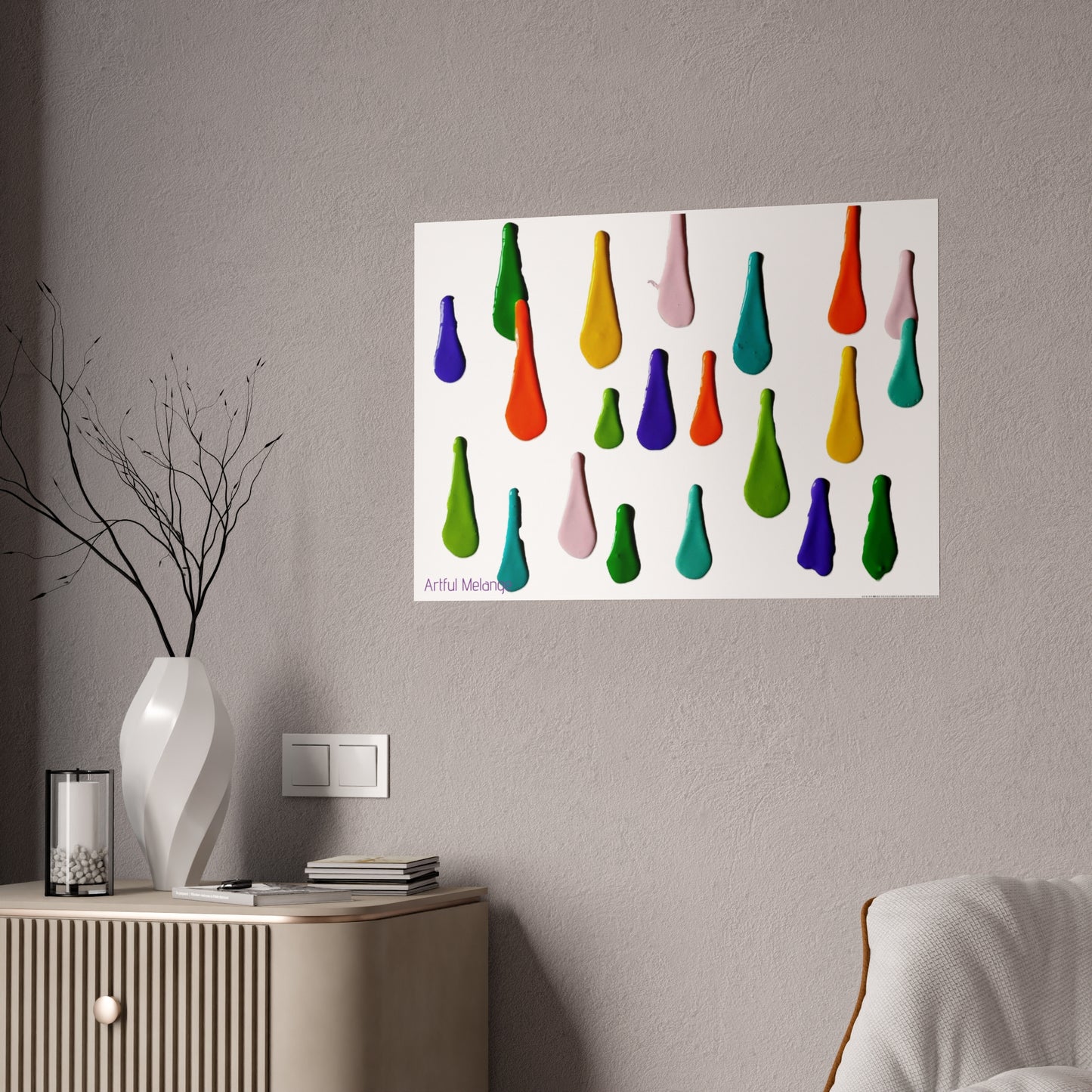 Gleaming Acrylic Abstract Poster: A Spectrum of Colorful Elegance