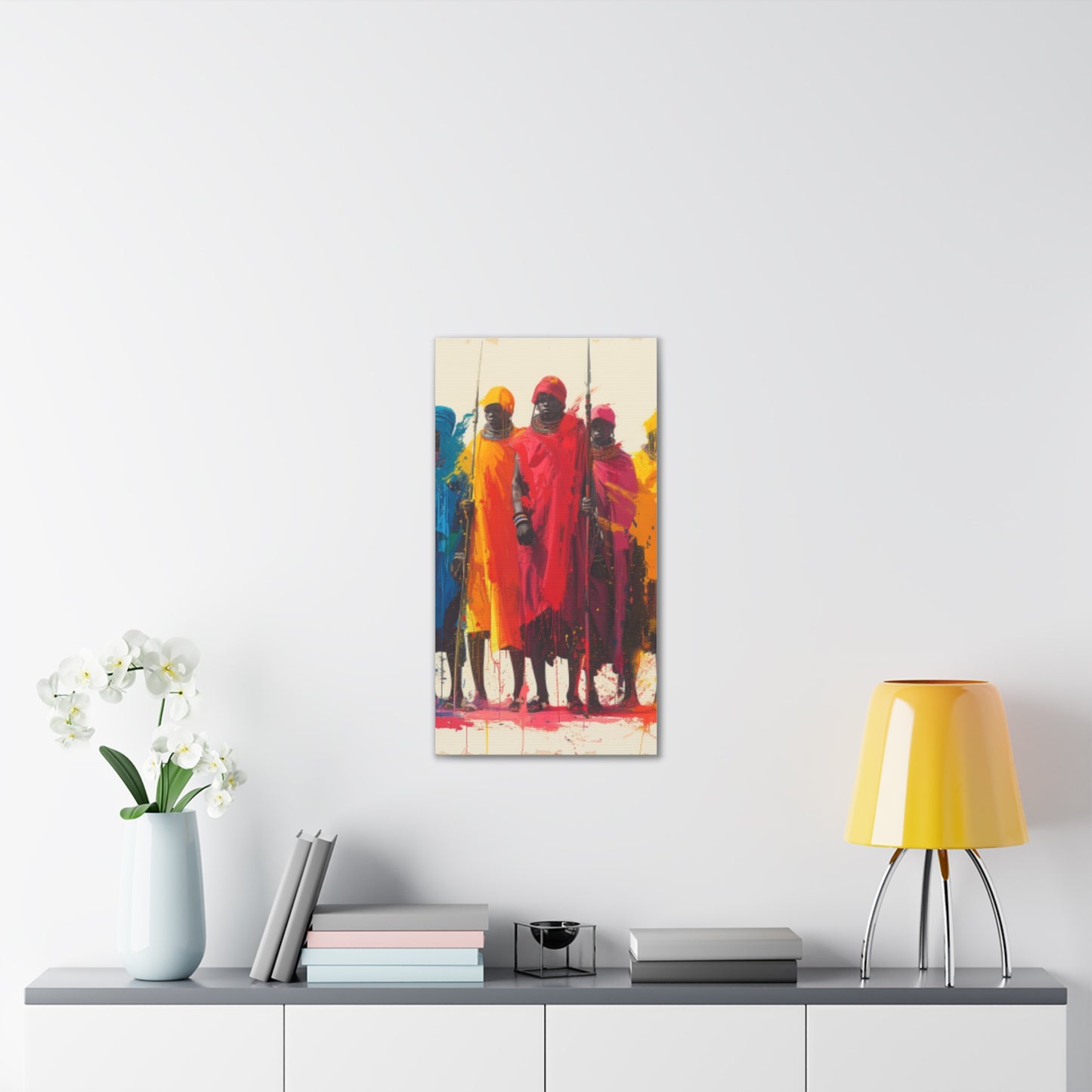 Masai Warriors Abstract Canvas Print