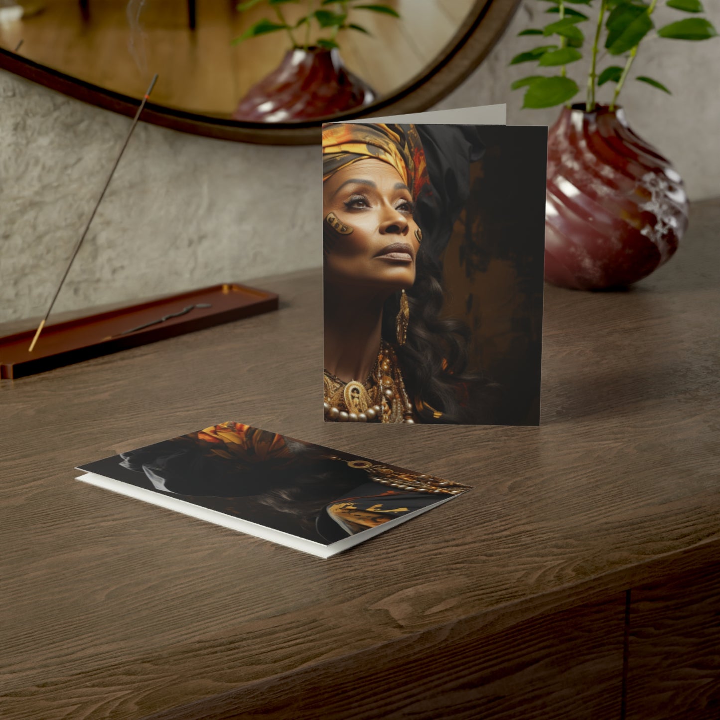 A Tapestry of Grace Note Cards: Showcasing Regal Black Women as African Royalty 1, 10, 30, and 50 pcs