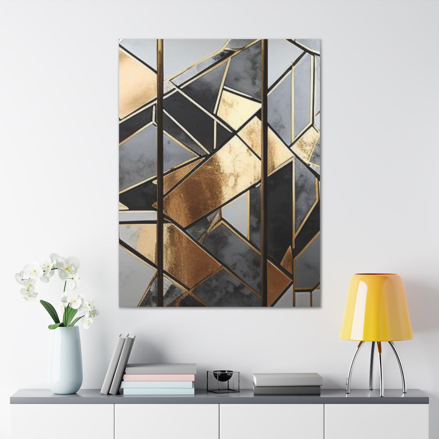 Gold and Black Elegance: A Symphony of Sophistication Canvas Print